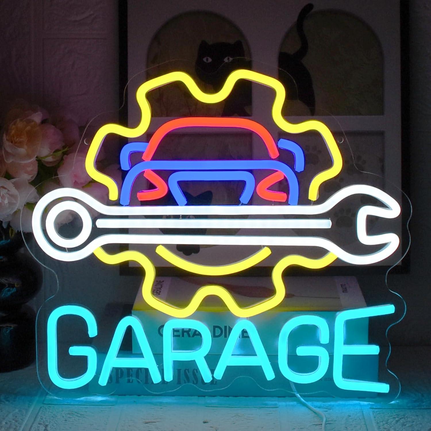 Garage Neon Sign USB Powered L - Auto Repair Shop Signs 评论和价格