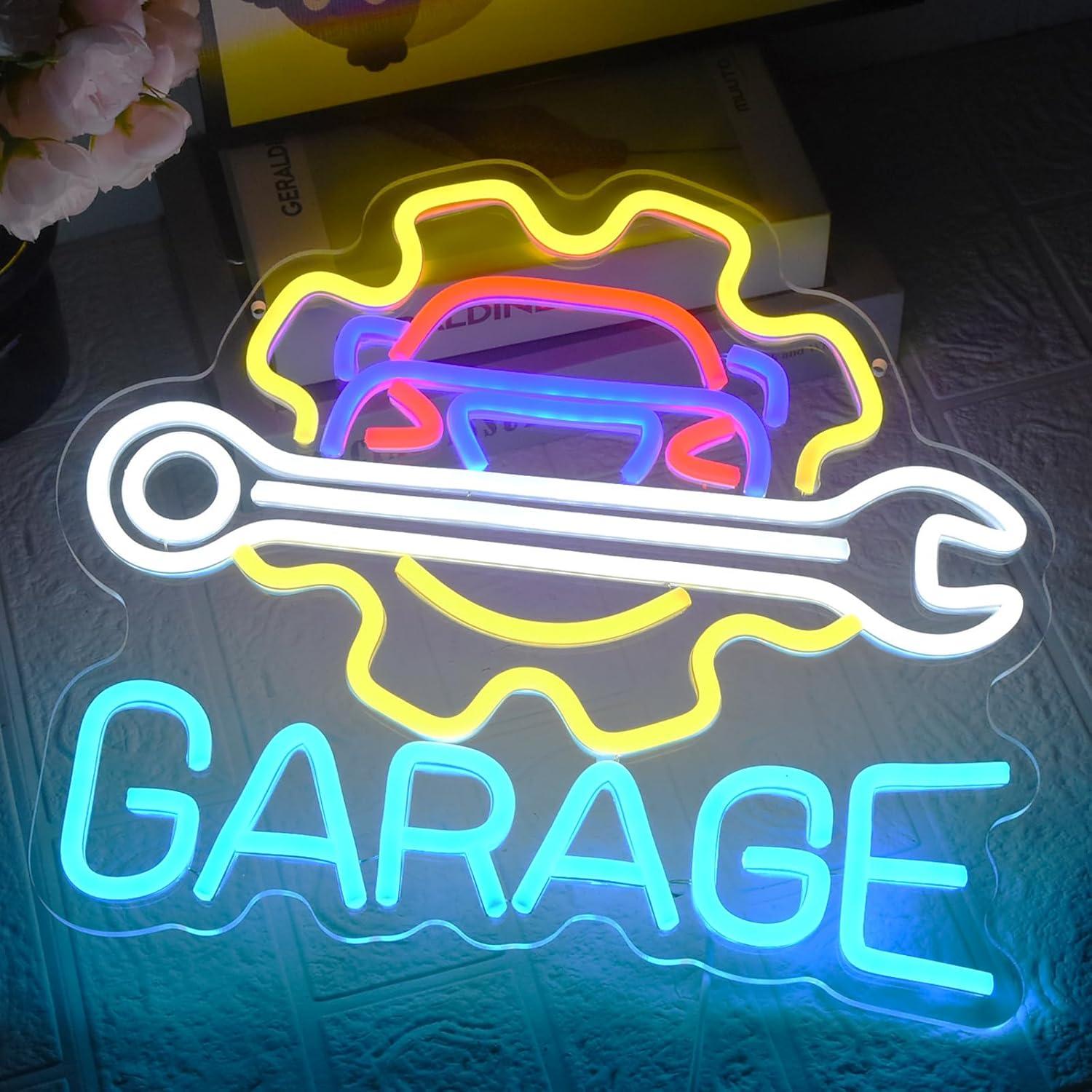 Garage Neon Sign USB Powered L - Auto Repair Shop Signs 评论和价格