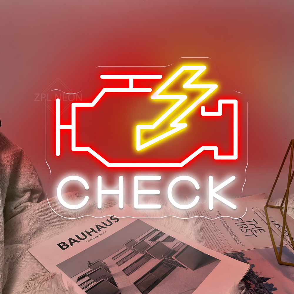 Check Engine Neon Sign Led Lig - Auto Repair Shop Signs 评论和价格