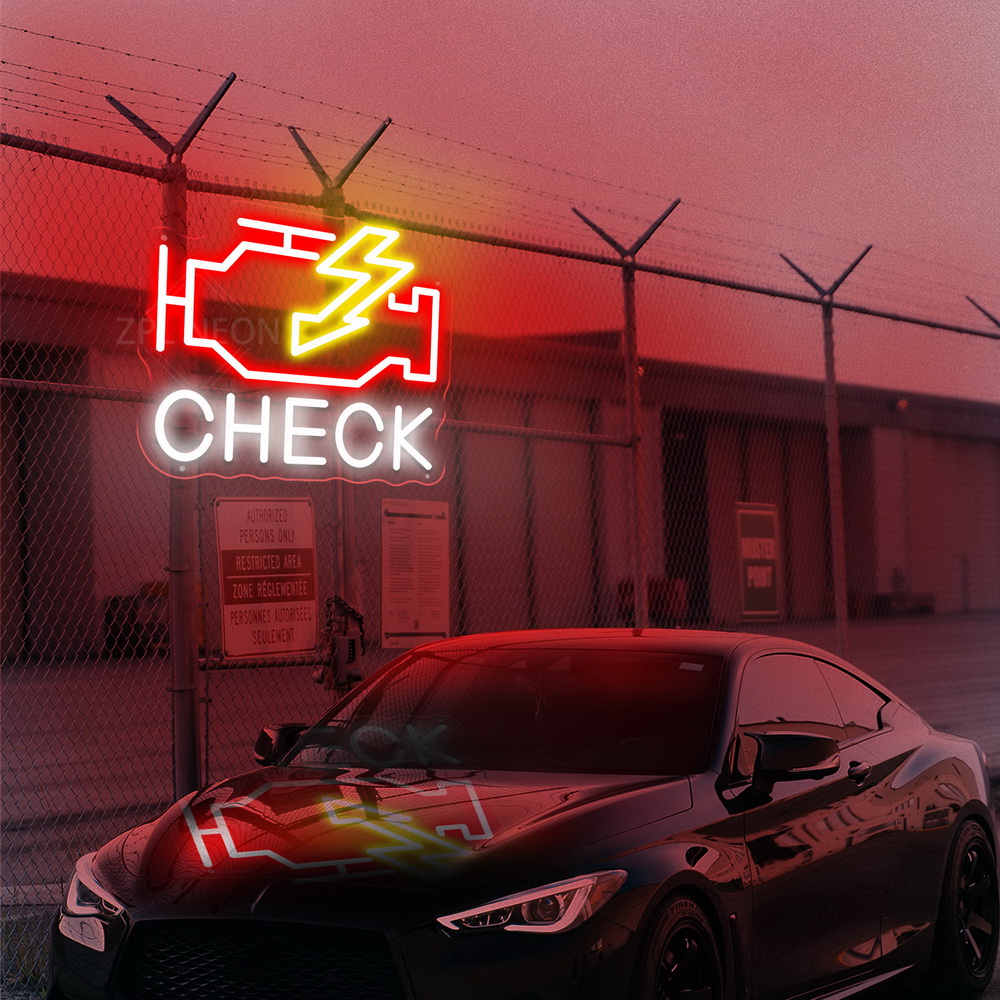 Check Engine Neon Sign Led Lig - Auto Repair Shop Signs 评论和价格