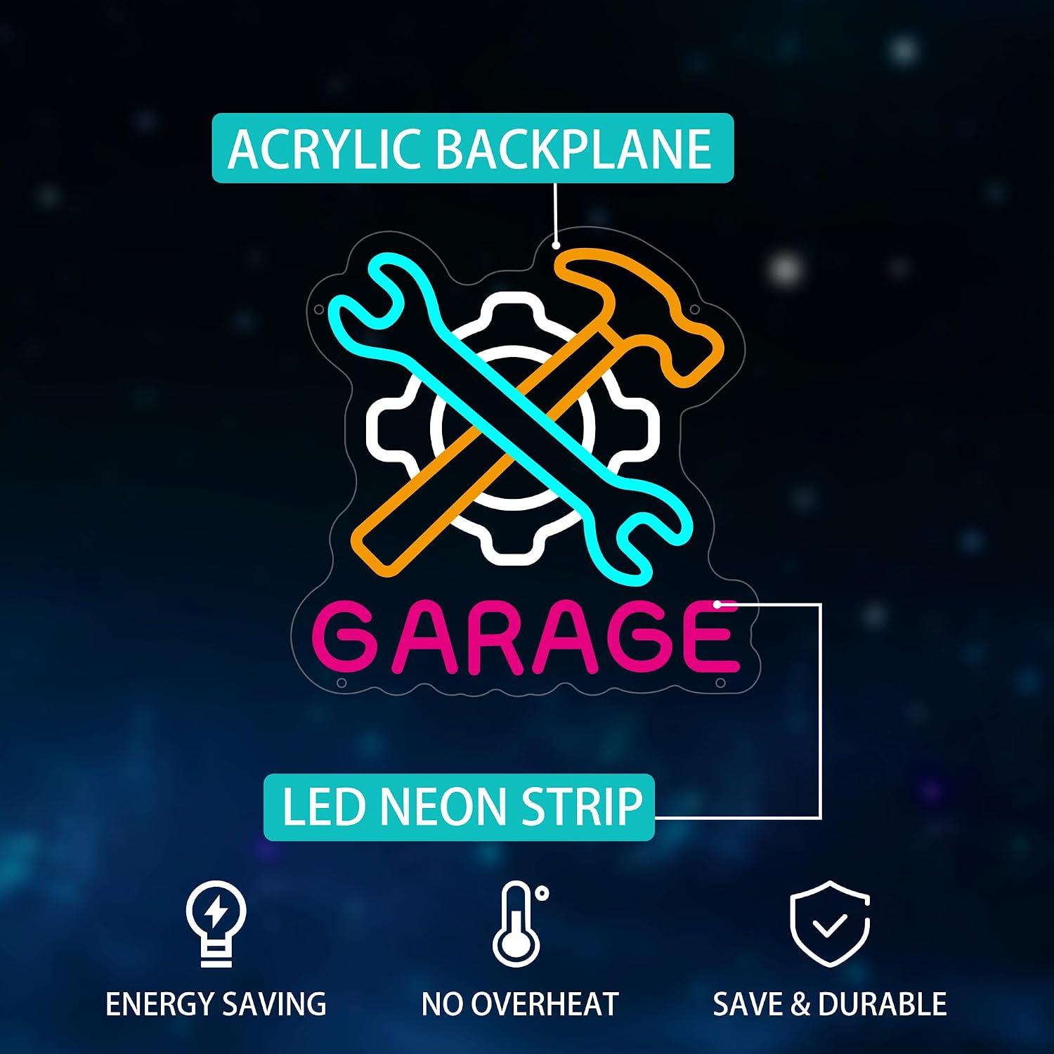 Garage Neon Sign Powered LED N - Auto Repair Shop Signs 评论和价格