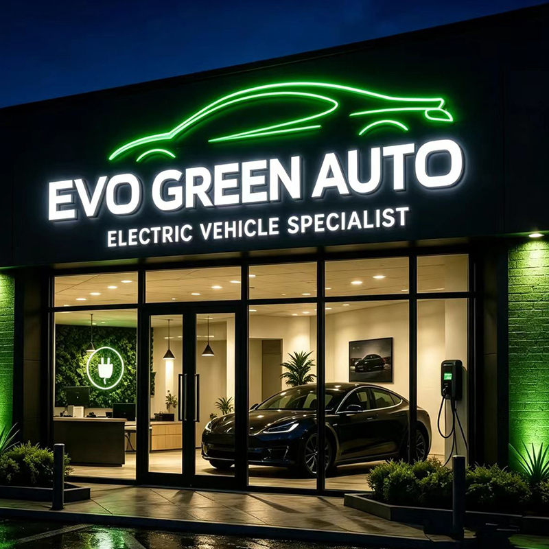 Custom LED Backlit Letter Sign - Auto Repair Shop Logo Design 评论和价格