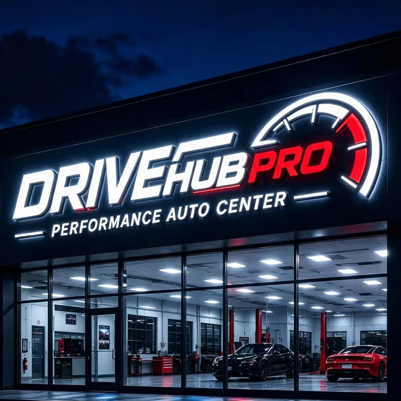 Custom LED Backlit Letter Sign - Auto Repair Shop Logo Design 评论和价格