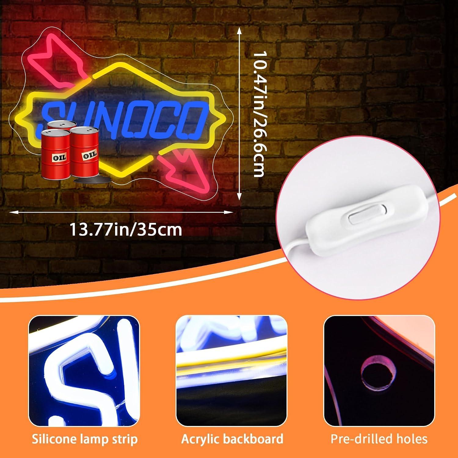 Gas Station Neon Sign Oil USB  - Auto Repair Shop Signs 评论和价格