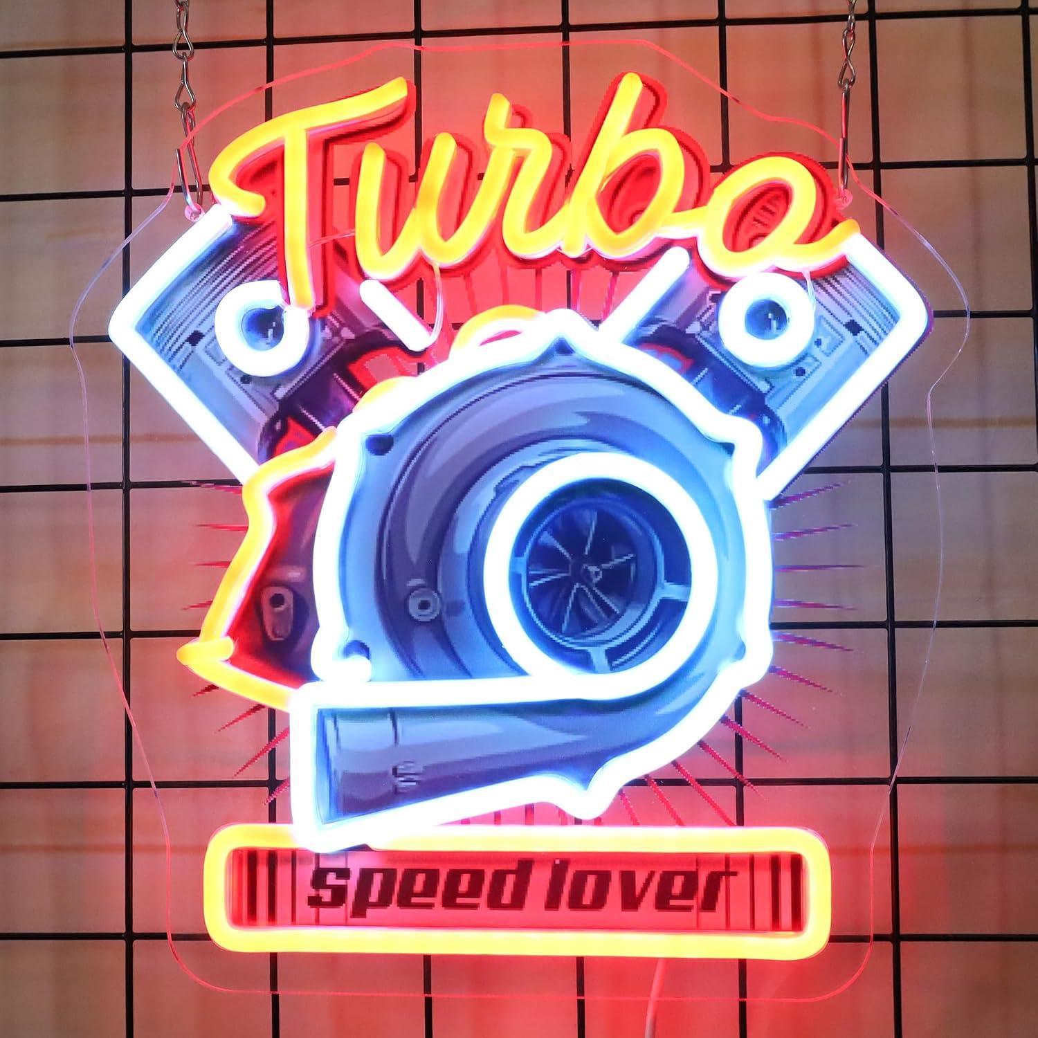 Turbo Engine Neon Sign Dimmabl - Auto Repair Shop Signs 评论和价格